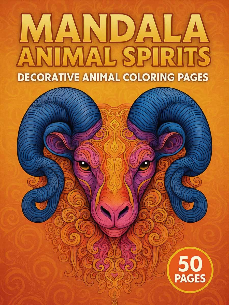 Mandala Animal Spirits – 50 Decorative Animal Pages